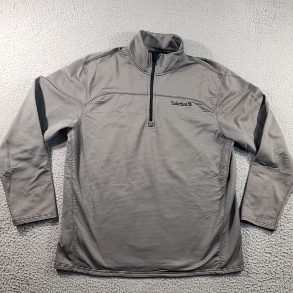 Timberland Jacket Men's Large Gray 1/4 Zip Pullover Stretch Casual Sweatshirt - Picture 1 of 11
